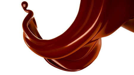 A splash of dark chocolate. 3d rendering, 3d illustration.の写真素材