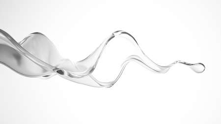 A clear splash of water. 3d rendering, 3d illustration.の写真素材