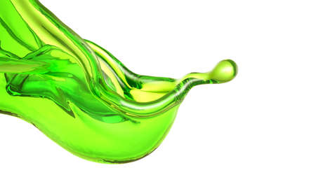 A beautiful green liquid splash. 3d rendering, 3d illustration.の写真素材