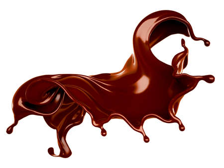 A splash of dark chocolate. 3d rendering, 3d illustration.の写真素材