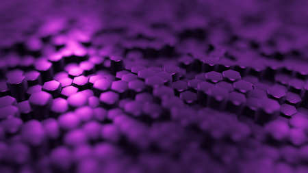 Purple hexagon background. 3d rendering, 3d illustration.