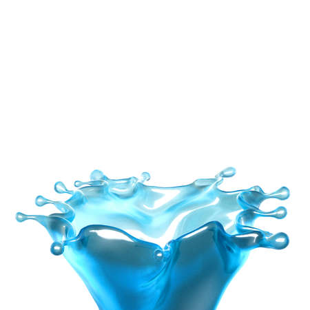 Beautiful blue water splash. 3d rendering, 3d illustration.