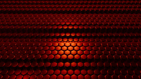 Red hexagon background. 3d rendering, 3d illustration.
