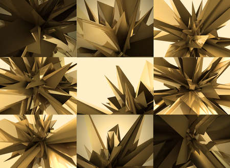 Set background star-shaped glass.  3d rendering, 3d illustration.