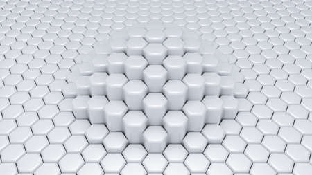White hexagon background. 3d rendering, 3d illustration.