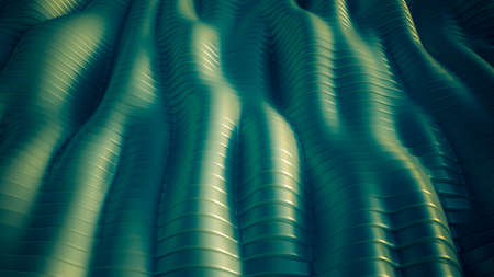 Green background with lines. 3d rendering, 3d illustration.