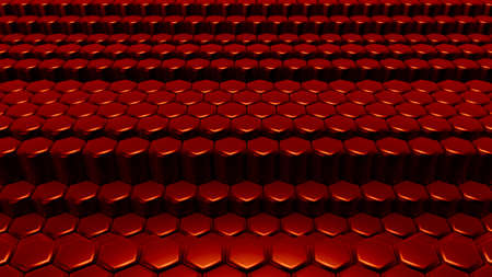 Red hexagon background. 3d rendering, 3d illustration.の写真素材