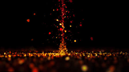 The flow of glowing particles. 3d rendering, 3d illustration.の写真素材
