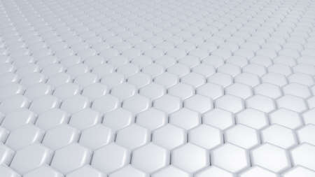 White hexagon background. 3d rendering, 3d illustration.