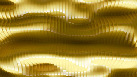 Yellow background with lines. 3d rendering, 3d illustration.の写真素材