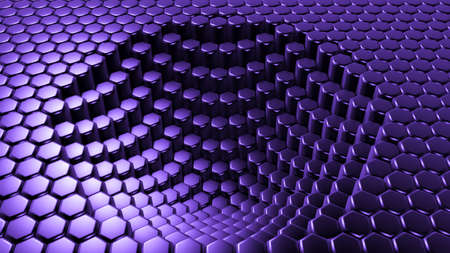 Purple hexagon background. 3d rendering, 3d illustration.