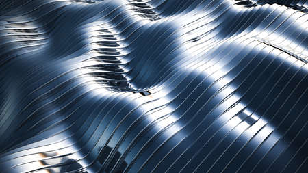 Blue black background with lines. 3d rendering, 3d illustration.の写真素材