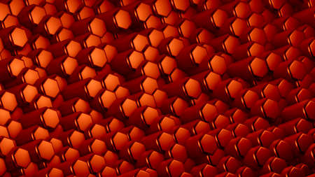 Red hexagon background. 3d rendering, 3d illustration.