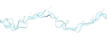 A splash of clear blue water.  3d rendering, 3d illustration.