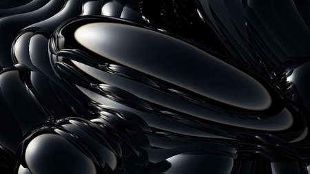 Black metallic background. 3d rendering, 3d illustration.の写真素材