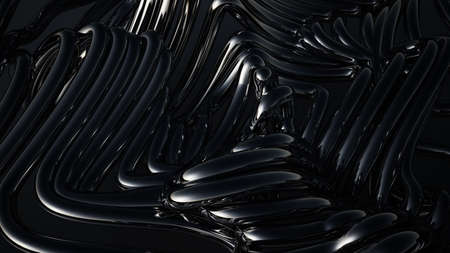Black metallic background. 3d rendering, 3d illustration.の写真素材
