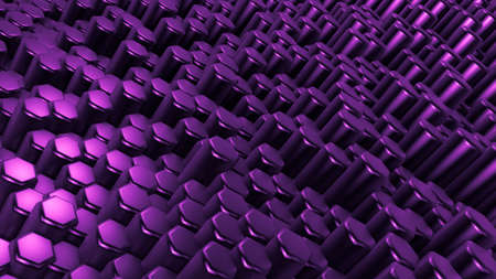 Purple hexagon background. 3d rendering, 3d illustration.