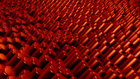 Red hexagon background. 3d rendering, 3d illustration.の写真素材
