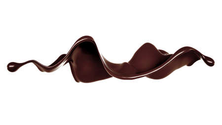 A splash of chocolate. 3d rendering, 3d illustration.の写真素材