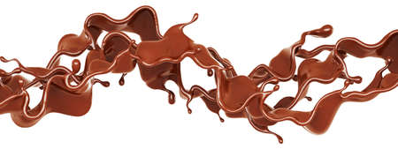 A splash of chocolate. 3d rendering, 3d illustration.の写真素材