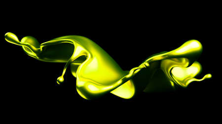 Luxury golden splash of liquid. 3d rendering, 3d illustration.の写真素材