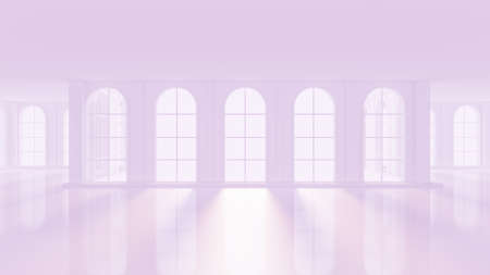 Luxurious light purple empty interior. 3d rendering, 3d illustration.