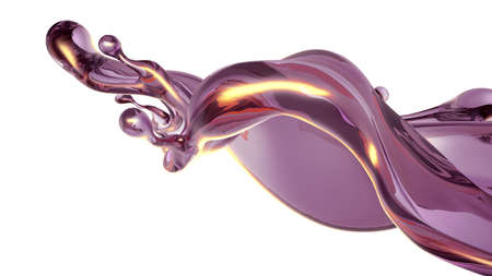 A splash of a transparent green liquid. 3d rendering, 3d illustration.の写真素材