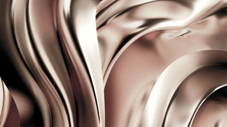 Luxurious silver background with satin drapery. 3d rendering, 3d illustration.の写真素材