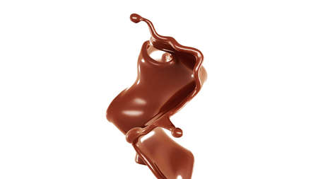 A splash of chocolate. 3d rendering, 3d illustration.の写真素材