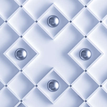Architectural, interior pattern, blue and metal texture wall. 3d rendering, 3d illustration.