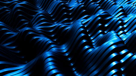 Blue background with lines. 3d rendering, 3d illustration.の写真素材
