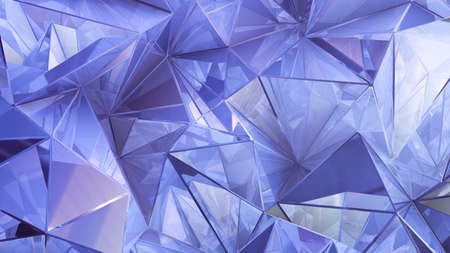 Purple crystal background with triangles. 3d rendering, 3d illustration.の写真素材