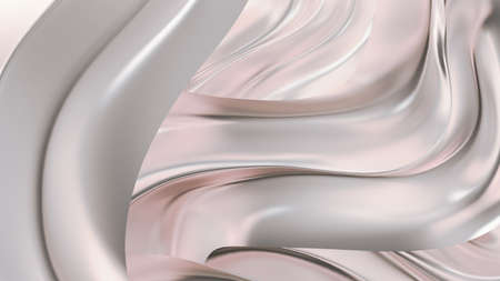 Luxurious silver background with satin drapery. 3d rendering, 3d illustration.