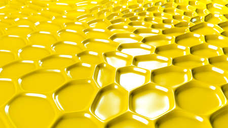 Yellow geometric background with relief. 3d rendering, 3d illustration.の写真素材