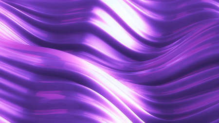 Luxurious purple background with flying fabric. 3d rendering, 3d illustration.の写真素材