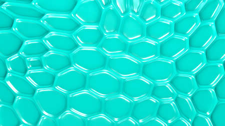 Turquoise geometric background with relief. 3d rendering, 3d illustration.