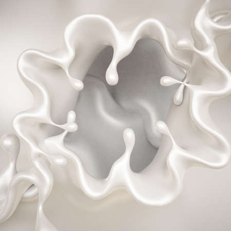 A splash of a thick white liquid. 3d rendering, 3d illustration.