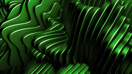 Green background with lines. 3d rendering, 3d illustration.の写真素材