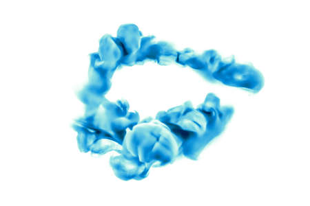 Turquoise smoke on a white background. 3d rendering, 3d illustration.の写真素材