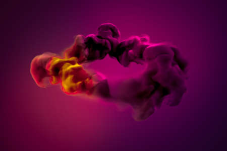 Beautiful red background with pink smoke. 3d rendering, 3d illustration.の写真素材