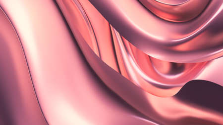 Luxurious pink background with satin drapery. 3d rendering, 3d illustration.