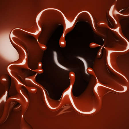 A splash of chocolate. 3d rendering, 3d illustration.の写真素材