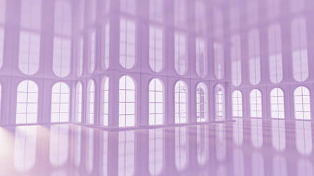 Luxurious light purple empty interior. 3d rendering, 3d illustration.の写真素材