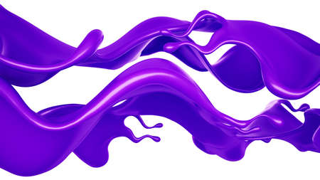 A splash of purple paint. 3d rendering, 3d illustration.