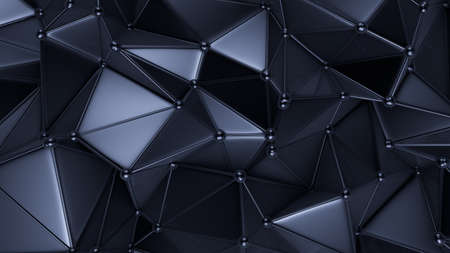 Blue crystal background with triangles. 3d rendering, 3d illustration.