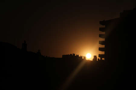 sunset time in Izmir , Turkeyの写真素材