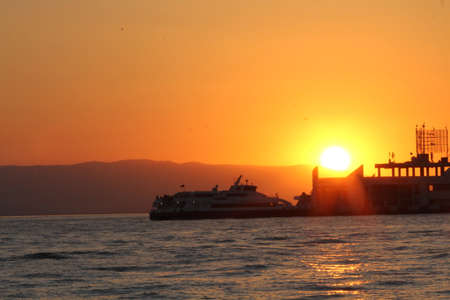 sunset time in Izmir, Turkey