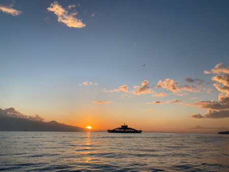 sunset time in Izmir , Turkeyの写真素材