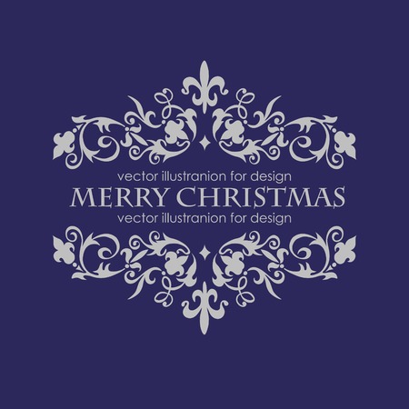 Merry Christmas message and dark blue background.のイラスト素材
