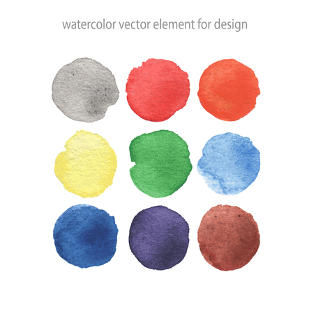Colorful vector isolated watercolor paint circles.のイラスト素材